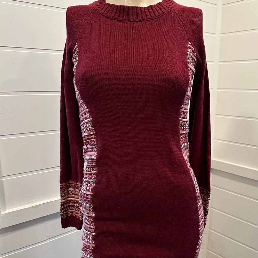 If it were me Red Sweater Dress with print